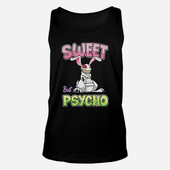 Sweet But Psycho Shirt Bunny Creepy Gothic Rabbit Funny Sweatshirt Unisex Tank Top | Crazezy