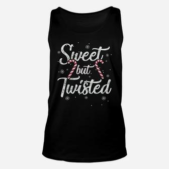 Sweet But Twisted Funny Candy Cane Christmas Mens Unisex Tank Top | Crazezy UK