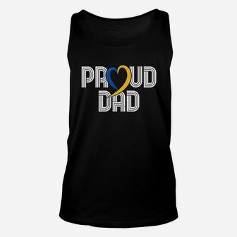 Syndrome Dad Blue Yellow Ribbon Special Needs Gift Unisex Tank Top | Crazezy