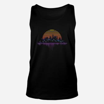 Synthwave Outrun Vaporwave City Sunset Aesthetic Unisex Tank Top - Thegiftio