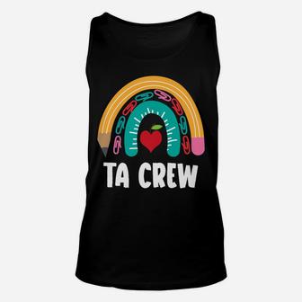 Ta Crew, Funny Boho Rainbow For Teacher Assistant Unisex Tank Top | Crazezy CA