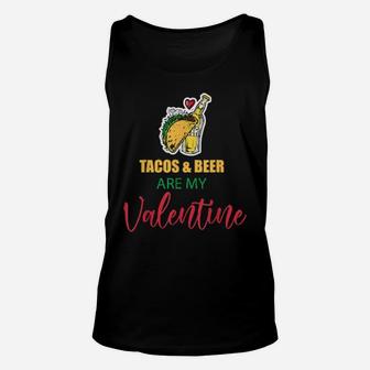 Tacos And Beer Are My Valentine Unisex Tank Top - Monsterry UK
