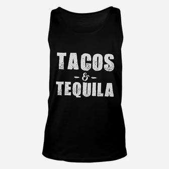 Tacos And Tequila Off Shoulder Tops White Mexican Vacation Funny Saying Unisex Tank Top - Thegiftio UK