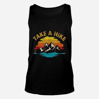 Take A Hike Outdoor Sunset Vintage Style Mountains Nature Unisex Tank Top | Crazezy CA