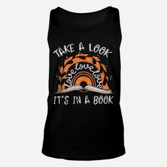 Take A Look It's In A Book Boho Rainbow Funny Reader Unisex Tank Top | Crazezy