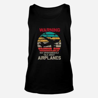 Talk About Airplanes Pilot And Aviation Unisex Tank Top | Crazezy