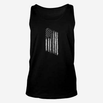 Tattered Thin Silver Line American Flag Corrections Officer Unisex Tank Top - Thegiftio