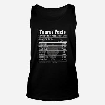 Taurus Facts Funny Taurus Unisex Tank Top | Crazezy