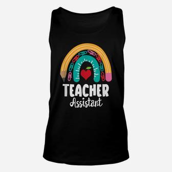 Teacher Assistant, Funny Boho Rainbow For Teachers Unisex Tank Top | Crazezy CA