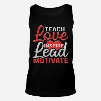 Teacher Coach School Teach Love Inspire Lead Motivate Unisex Tank Top | Crazezy AU