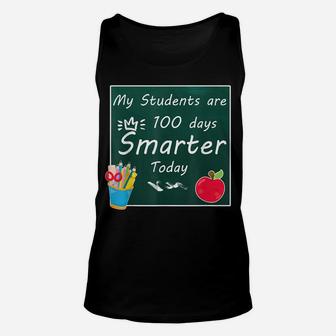 Teacher Happy 100Th Day Of School- 100 Days Smarter Unisex Tank Top | Crazezy CA