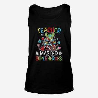 Teacher Masked Superheroes Unisex Tank Top | Crazezy