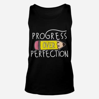 Teacher Progress Over Perfection Back To School Motivational Unisex Tank Top | Crazezy AU