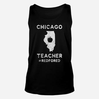Teacher Red For Ed Chicago Public Education Unisex Tank Top | Crazezy