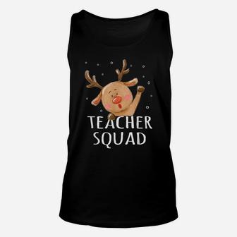Teacher Squad Reindeer Funny Teacher Christmas Xmas Cute Unisex Tank Top | Crazezy