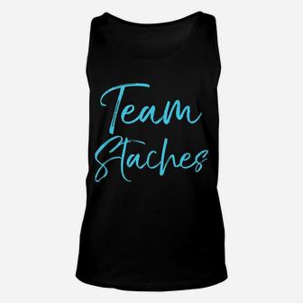 Team Pink Or Team Blue Pick Side Gender Reveal Team Staches Unisex Tank Top | Crazezy