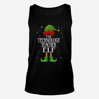 Technology Teacher Elf Xmas Funny Family Matching Christmas Unisex Tank Top | Crazezy UK