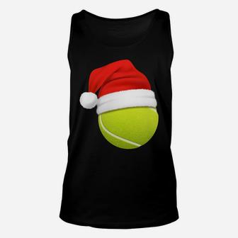 Tennis Ball Wearing Santa Hat Christmas Matching Tennis Team Unisex Tank Top | Crazezy