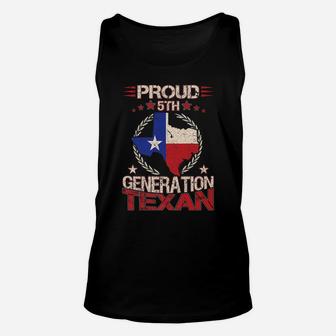 Texas Proud 5Th Generation Texan Native Lone Star State Unisex Tank Top | Crazezy AU