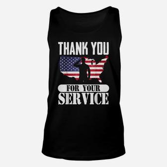 Thank You For Your Service Patriotic Veterans Day Unisex Tank Top | Crazezy AU