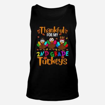 Thankful For My 2Nd Grade Turkeys Thanksgiving Teacher Unisex Tank Top | Crazezy UK