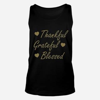 Thankful Grateful Blessed Unisex Tank Top | Crazezy