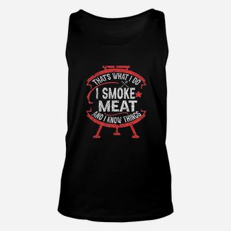 That's What I Do I Meat And I Know Things Bbq Unisex Tank Top - Thegiftio UK