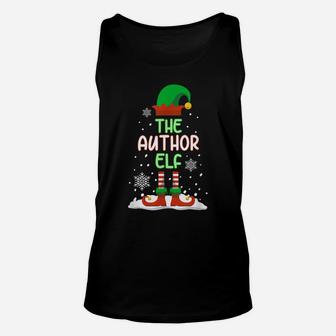 The Author Elf Funny Family Matching Christmas Pajama Unisex Tank Top | Crazezy