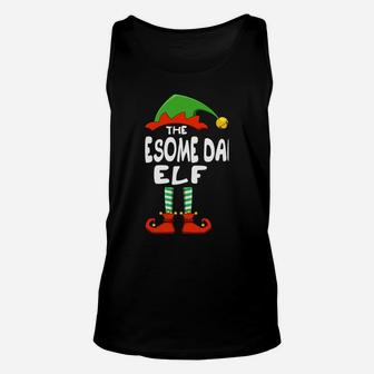 The Awesome Dad Elf Funny Matching Family Christmas Sweatshirt Unisex Tank Top | Crazezy AU