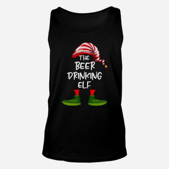The Beer Drinking Elf Family Matching Christmas Gift Pajama Unisex Tank Top | Crazezy