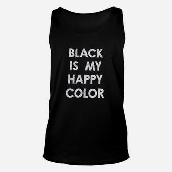 The Bold Banana Black Is My Happy Color Unisex Tank Top | Crazezy UK