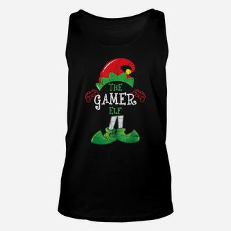 The Gamer Elf Funny Christmas Matching Gifts Holiday Unisex Tank Top | Crazezy UK