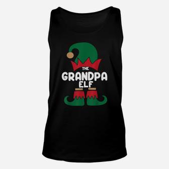 The Grandpa The Dog Dad Elf Christmas Shirts Matching Family Unisex Tank Top | Crazezy