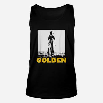 The Man Stand Beach With Golden Styles Unisex Tank Top | Crazezy