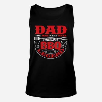 The Man The Myth The Bbq The Legend Smoker Grillin Dad Gifts T-shirt Unisex Tank Top - Thegiftio UK