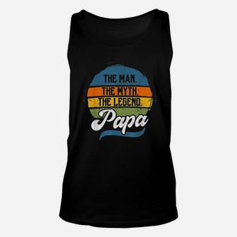 The Man The Myth The Legend Papa Fathers Day Gift Unisex Tank Top | Crazezy DE