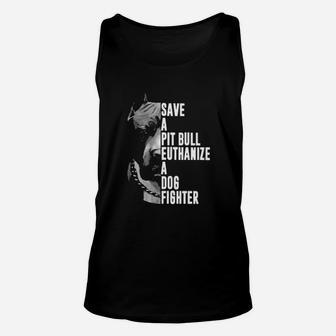 The Rock Save A Pit Bull Euthanize A Dog Fighter Unisex Tank Top - Monsterry DE