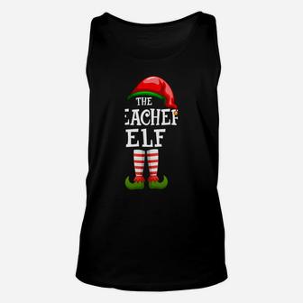 The Teacher Elf Family Matching Christmas Group Gifts Pajama Sweatshirt Unisex Tank Top | Crazezy
