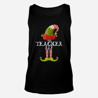 The Teacher Elf Funny Christmas Gift Matching Family Group Unisex Tank Top | Crazezy UK