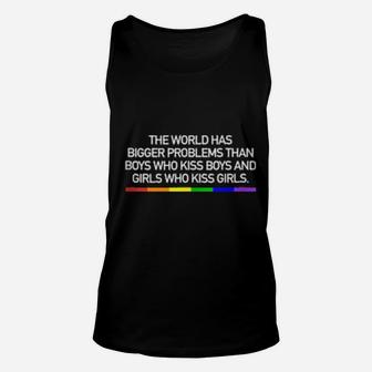The World Has Bigger Problems Gay Pride Unisex Tank Top - Monsterry