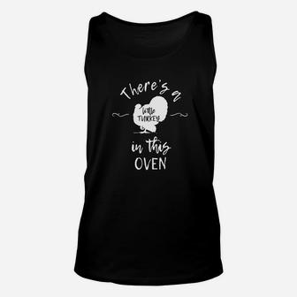 Theres A Little Turkey In This Oven Pregnancy Reveal Tee Unisex Tank Top - Thegiftio UK
