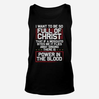 There's Power In Blood - Funny Religious Christian Unisex Tank Top | Crazezy UK