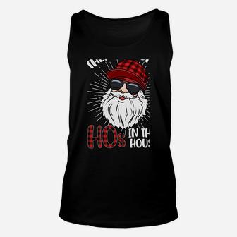 There's Some Hos In This House Funny Santa Claus Christmas Sweatshirt Unisex Tank Top | Crazezy AU