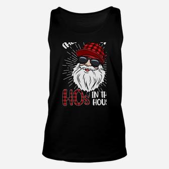 There's Some Hos In This House Funny Santa Claus Christmas Unisex Tank Top | Crazezy