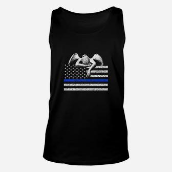 Thin Blue Line Flag To Honor The Fallen Police Unisex Tank Top | Crazezy UK