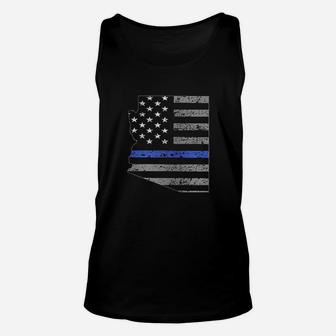 Thin Blue Line Us States With Usa Flag Police Week Unisex Tank Top | Crazezy DE