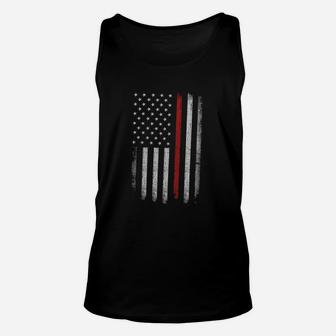 Thin Red Line Flag American Patriot Unisex Tank Top | Crazezy CA