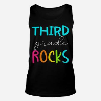 Third Grade Rocks Shirt Team 3Rd Grade Teacher Unisex Tank Top | Crazezy