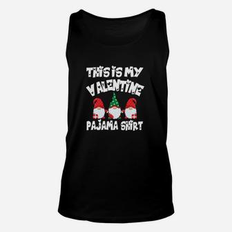 This Is My Valentine Day Pajama Shirt Gnome Holding Matching Unisex Tank Top - Monsterry AU