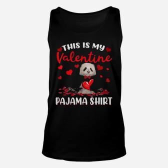 This Is My Valentine Pajama Panda Unisex Tank Top - Monsterry